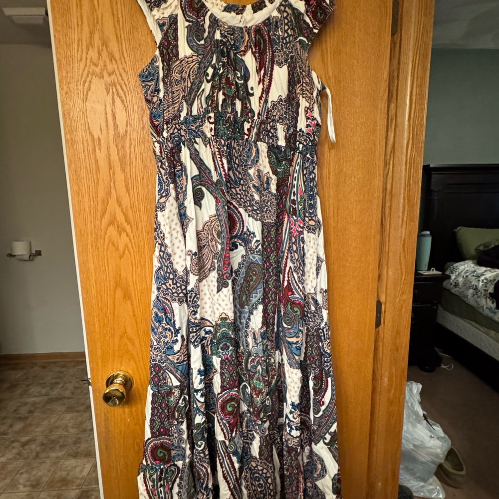 Paisley Print Maxi Dress